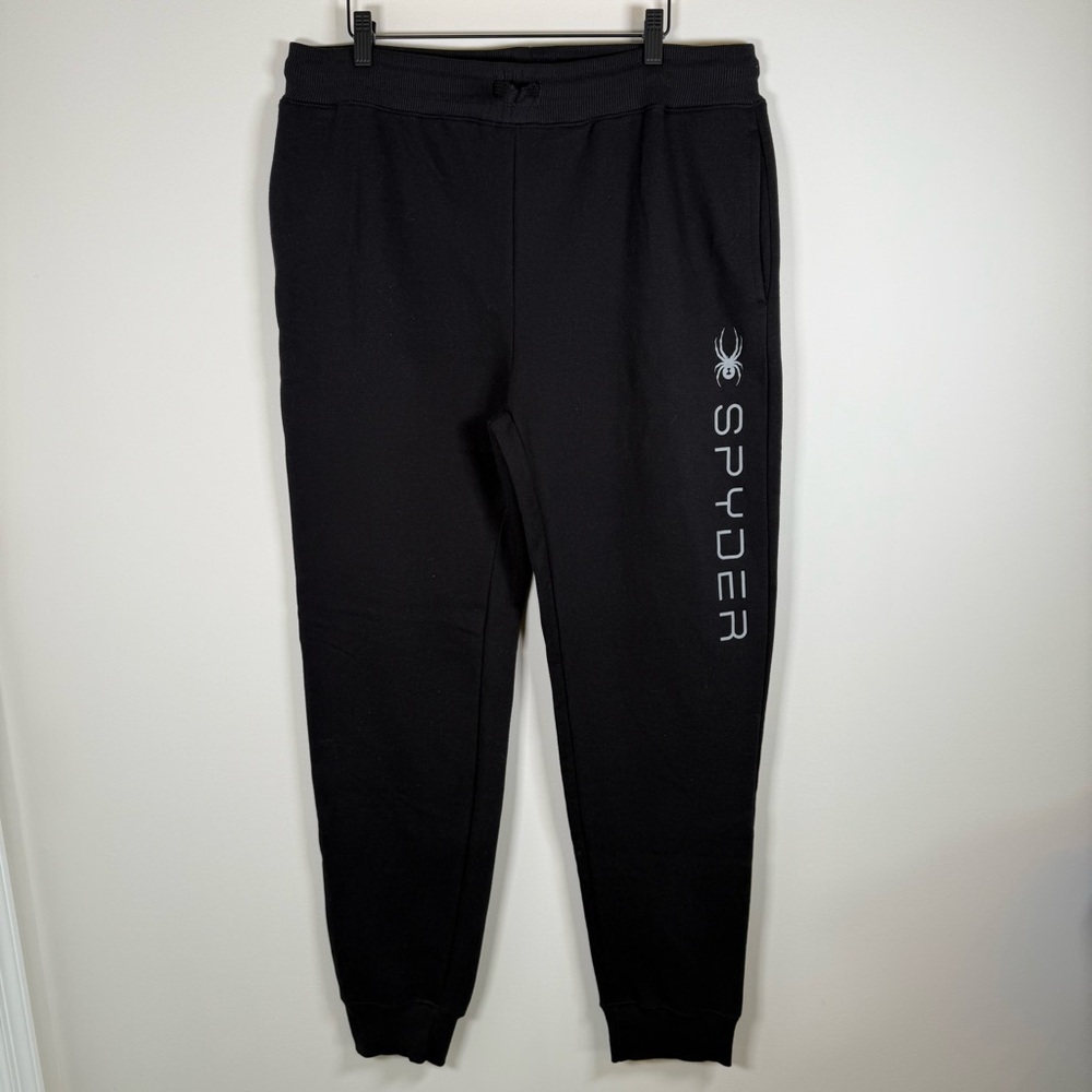 Spyder Men's Fleece Lined Pull On Jogger Sweatpants Lounge Wear Black Size Large